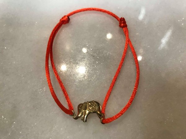 Charm monté en bracelet brésilien ELEPHANT par Jean Boggio en Or